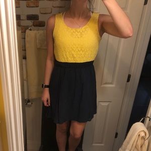 Yellow & navy sundress